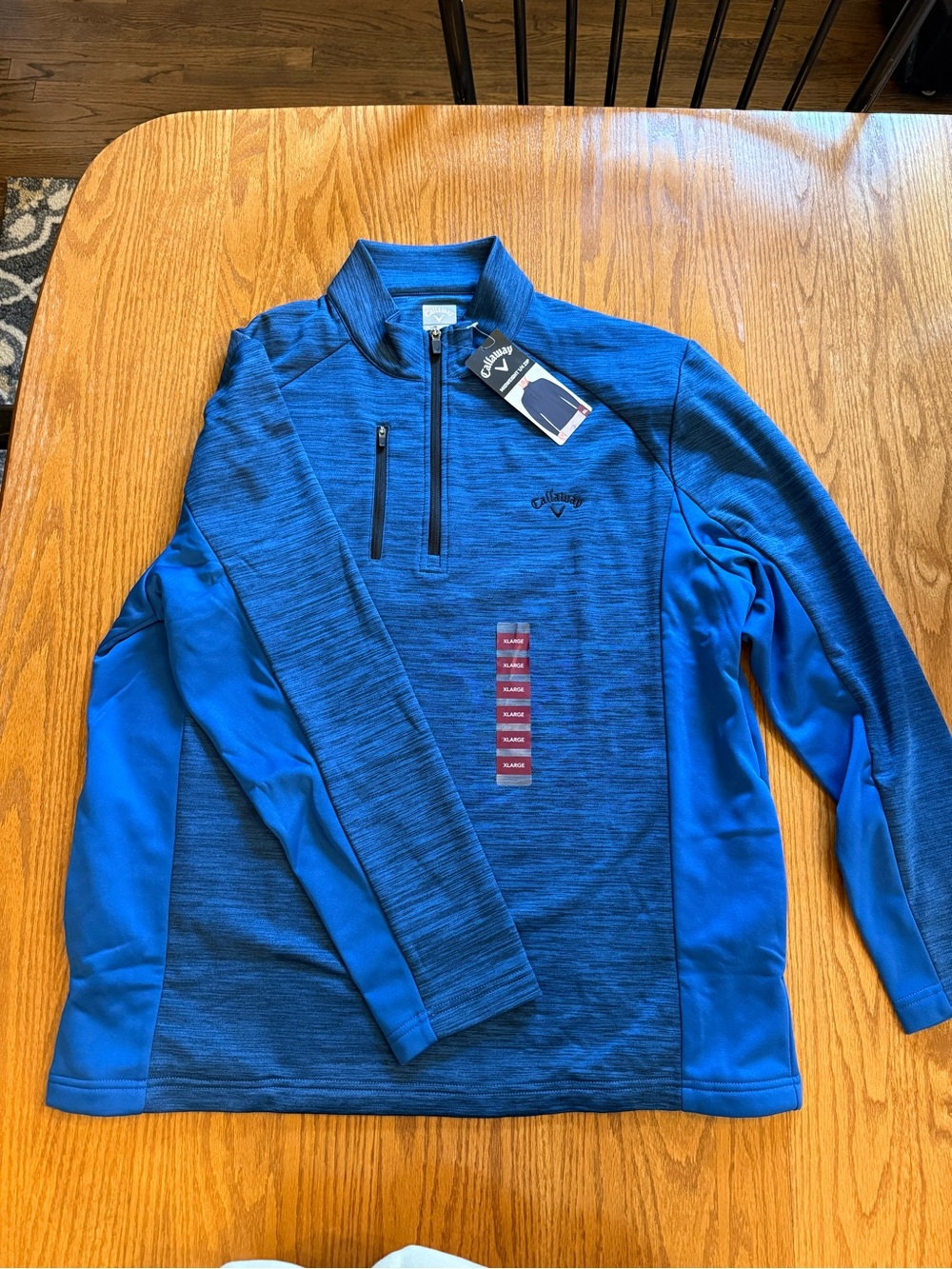 NWT Callaway Men's Heather & Solid Royal Blue Quarter-Zip Performance Jacket